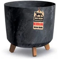 BigDean Pflanzkübel 28,5cm Anthrazit Beton Optik mit Abnehmbaren Füßen (Stück, 1 St., Pflanzkübel), Schneller Aufbau, stabiler Stand, modernes Finish