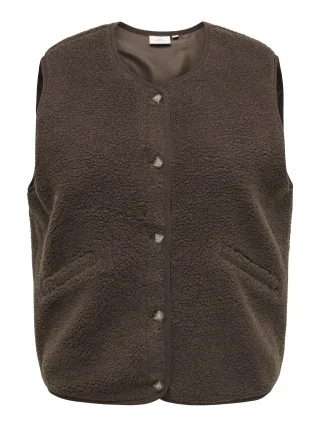 ONLY CARMAKOMA - CARBABY TEDDY VEST PNT Chocolate Martini - Gr. - 48