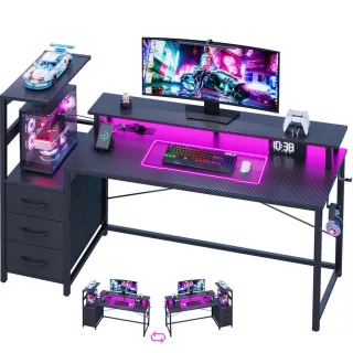 Gamingtisch, Schwarz, Metall, 48x75x150 cm, Arbeitszimmer, Schreibtische, Computertische