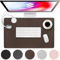 MAXLVL Gaming Mauspad Schreibtischunterlage - Mauspad mit Vernähte Kanten - abwaschbar (in 80x40 cm / 60x35 cm, Schreibtisch Unterlage für Büro), Tischunterlage Schreibtisch aus PU-Leder