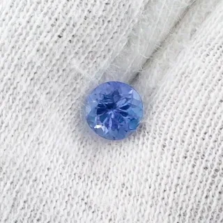AAA Tansanit 0,62 ct Brillant Rund multifacettiert Schmuckstein 5,08 x 3,58 mm