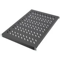 Fachboden mit variablen Befestigungsschienen zum Festeinbau in 483 mm (19")-Schränke schwarz, 1 Höheneinheit