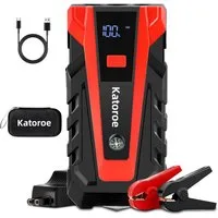 Vivitar 6000mAh Starthilfe-Powerbank für Autos, 12 V, Batterie-Booster Starthilfegerät für bis zu 10,0 l Benzin und 8,0 l Diesel, Starthilfe-Gerät mit intelligenten Starthilfekabeln SOS-Modus, LED-Anzeige, USB-C-Kabel und Aufbewahrungstasche für PKWs