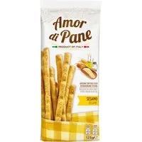 Amor di Pane Knabberei, Amor di Pane knusprige Grissini mit Olivenöl und Sesam Geschmack 125g