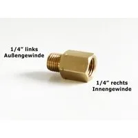 Phönix Germany Anschlussstück Verbindungsstück Übergang IG 1/4" R x AG 1/4" lks, (Übergangstück, Verbindungsstück / Reduzierstück, 1-tlg), 1/4 " Innengewinde (rechts) x 1/4" Außengewinde (links)
