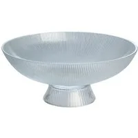 HIT Trading Schale mit Fuß RYLI, Ø 25 cm, Transparent, Glas, (1-tlg), Rillenoptik