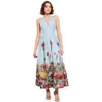 LIPSY Neckholderkleid Lipsy x Mandy Sade geblümtes Midaxikleid (1-tlg)