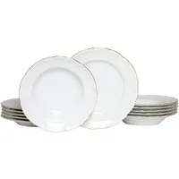 CreaTable Tafelservice Maria Theresia, Tafel-Service 12-tlg (12-tlg), 6 Personen, Porzellan, Teller Set, Traditionelle Porzellanform