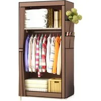 Jumpeak Stoffschrank stoff kleiderschrank,mit Überzug aus Vliesstoff,Kleiderstange Länge70*Breite45*Höhe160cm,Mehrere Farben,Oberer und unterer Stauraum
