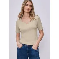 STREET ONE Kurzarmshirt Style Ada Sommershirt mit Herz-Ausschnitt