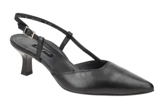 Paul Green PG 7992-010 Schwarz Schwarze Sling Pumps Damenschuhe Echtleder Sup...