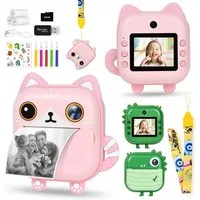 Vivitar Sofortbildkamera 2,4'' Bildschirm für Kinder mit 32GB Karte & Zubehör Kinderkamera (inkl. ZERO INK SOFORTDRUCK 12 MP Dual-Kamera für Kinder, 1080P HD Videokamera, Dual-Objektiv Digitalkamera, REICHE FUNKTIONEN)
