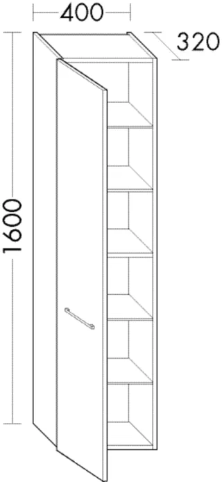 Burgbad Hochschrank Crono HGL 1600x400x320 Weiß Ultramatt, HSGN040RF5693 HSGN040RF5693