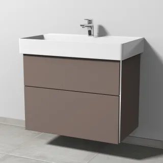 Sanipa 3way Waschtischunterbau zu Duravit Dura Square Waschtisch mit 2 Auszügen, Taupe-Matt BP4281T