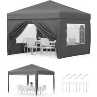 GarveeMore Pavillon tragbares,schnell aufzubauendes Zelt für den gewerblichen Einsatz, inklusive 4 Heringen,4 Seilen und 4 Sandsäcken für OutdoorAktivitäten