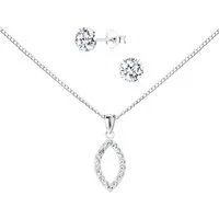 ALEXANDER YORK Schmuckset Schmuckset, Ohrstecker, Kette mit Anhänger, MARQUISE Zirkonia, 4-tlg.