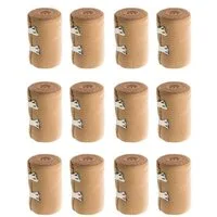 varivendo Bandage Elastikbandage 75x1150 mm beige, 12 Stück (Set, 12-tlg., Elastikbandage), Stützbandage Sportbinde Fixierverband