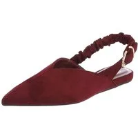 Ital-Design Damen Slingback Schuh flach mit Metallschnalle Schnürpumps (92078982) Flach Schnür- & Riemchenpumps in Weinrot