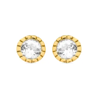 Luxenter Ohrringe, 925 Sterling Silber Naadim und glänzende 18K vergoldete Zirkonias