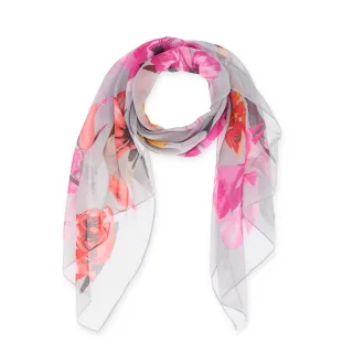 Halsüberkopf Accessoires - 160x50 Schal Flower grau - Gr. - OS