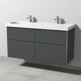 Sanipa 3way Waschtischunterbau zu Geberit iCon Light Waschtisch mit 4 Auszügen, Anthrazit-Matt BR57622