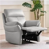 LuxusKollektion Relaxsessel Relaxsessel Echtleder Liegefunktion Fernsehsessel Manuell Grau
