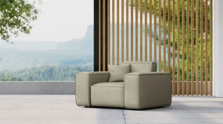 LAGERDEAL Gartensessel Sessel Loungsessel SUMMER wetterfester Stoff NXL Toffee