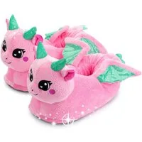 Corimori Süße Drachen Pantoffeln im Anime Kawaii-Look Plüsch Hausschuhe (Packung, Geschenk) Drache