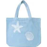 Delindo Lifestyle XL-Strandtasche XXL MIAMI, Baumwolle, leicht und faltbar, (1-tlg), mit Muscheln und Seesternen