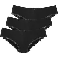 LASCANA Slip (3er-Pack) aus elastischer Baumwolle mit zarter Spitze