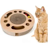 nobleza Kratzpappe Katzenspielzeug Interaktives mit 2 Klingelballs