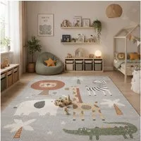 Pergamon Kinderteppich Kinder Teppich Softstar Kids Safari Animal Friends, Rechteckig, Höhe: 11 mm
