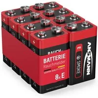 ANSMANN AG Rauchmelder Alkaline Batterie 9V E-Block, 8 Stück Batterie