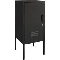 en.casa Nachtschrank »Hausjärvi« mit abschließbarer Tür 82 x 35 x 35 cm Stahl Schwarz