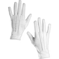Widdmann Kostüm Stoffhandschuhe XL weiß, Einfarbige, dehnbare Handschuhe für Damen und Herren