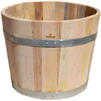 Temesso Pflanzkübel Kübel NATUR, Pflanzkübel aus Kastanienholz, 30 bis 60 cm Durchmesser