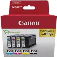 Canon PGI-1500 BK/C/M/Y Tintenpatrone (Set, 4-tlg., Original Druckerpatronen, schwarz / cyan / magenta / gelb)