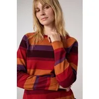 Himalaya Clothing Strickpullover Damen mit stilvollem Streifendesign - Strickpullover aus Bio-Baumwolle Jacquardpullover mit bequemem, geradem Schnitt
