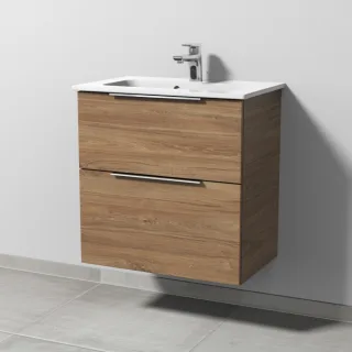 Sanipa 3way Waschtischunterbau zu Duravit ME by Starck Waschtisch mit 2 Auszügen, Eiche-Kansas UM72259