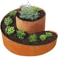 Bellissa Kräuterspirale Kräuterspirale Corten 130x140x80cm Kräuterschnecke Hochbeet Pflanzring
