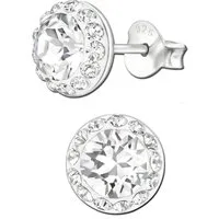 Limana Paar Ohrstecker Damen Ohrringe 925 Silber runde Kristalle Damenohrringe, Damenohrstecker Damenschmuck Schmuck für Frauen