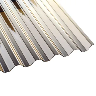 Polycarbonat Lichtplatte | Tejemacro | Spundwand | 76/18 | 1 mm | Breite 1115 mm | bronze