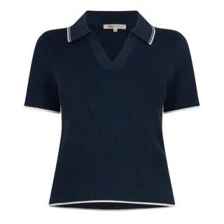 Levis - "Faith" Poloshirt für Damen, gerippt, kurzärmlig (Marineblau)
