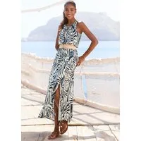 LASCANA Maxikleid aus Jerseyware mit hohem Beinschlitz mit Alloverdruck Sommerkleid, Strandkleid, leichtes Jerseykleid, casual