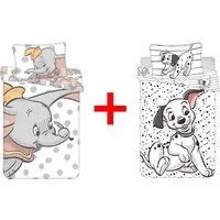 Disney Kinderbettwäsche Disney Dumbo 101 Dalmatiner Kinderbettwäsche 100x135cm 2er-Set, Renforcé, 2 teilig