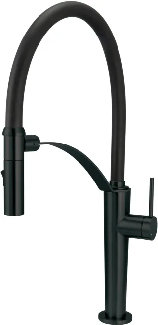Neuesbad Spültischarmatur mit flexiblem Auslauf, 2-Funktion Brause, Schwarz NB1DEBRCN72M1