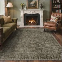 GENIMO Teppich Vintage Boho Teppich Küche Waschbar Schlafzimmer, Wohnzimmer, rechteckig, 150×210cm, Dunkelbraun