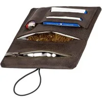 Simaru Tabakbeutel Tabaktasche Drehertasche Sintra, feinstes echt Leder, austauschbare Gummis, für 30g Tabak, Made in EU