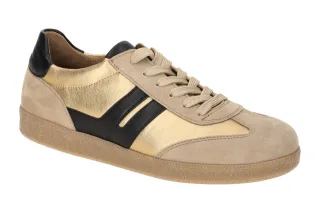 Gabor 63.300 Beige/Gold/Schwarz Sneaker - Best Fitting - Velourleder/Metallic...
