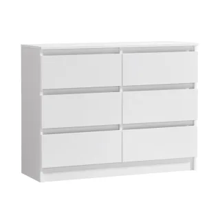 Home Collective Kommode, Weiß, Holzwerkstoff, 6 Schubladen, 95x77.5x35 cm, Wohnzimmer, Kommoden & Sideboards, Kommoden